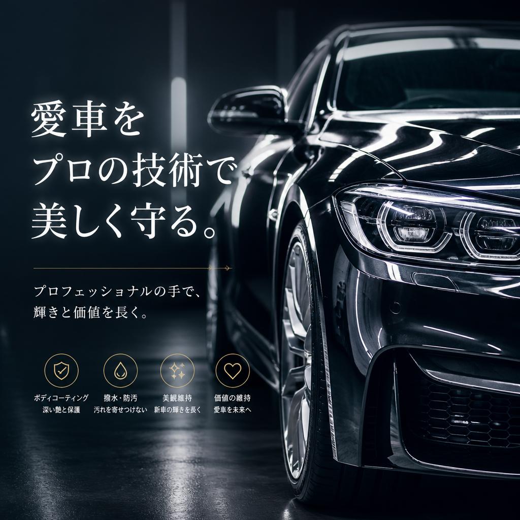 愛車をプロの技術で美しく守る。